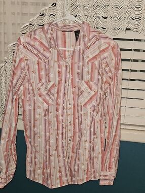 Pink Striped Floral Button-Down Shirt